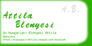 attila blenyesi business card